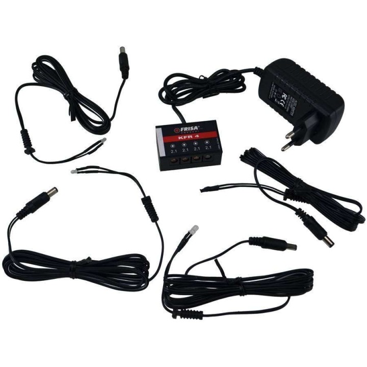 Kit de 4 luces LED rojas parpadeantes con fuente de alimentación