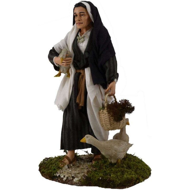 Old woman with geese 30 cm