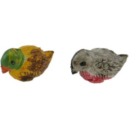 Conjunto de 2 pajaritos de 1,5x0,8 cm de altura.