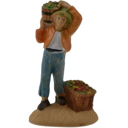 6 cm Pastor con fruta en pvc lux