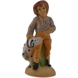 8 cm pastore con cane in pvc lux