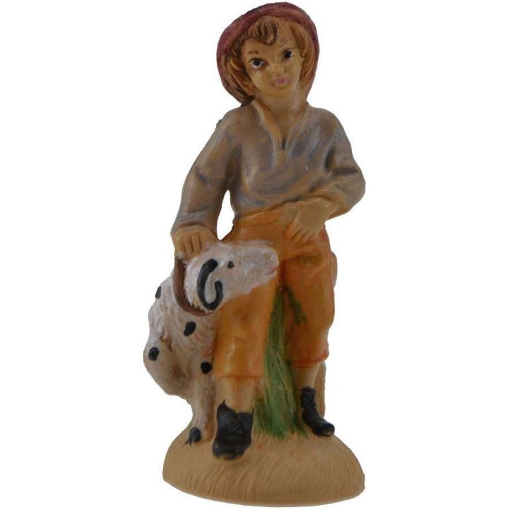 8 cm pastore con cane in pvc lux