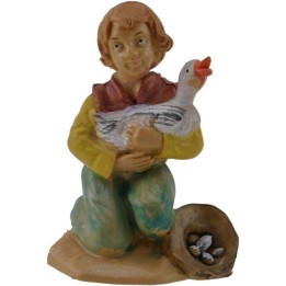 6 cm Shepherd with goose in pvc lux