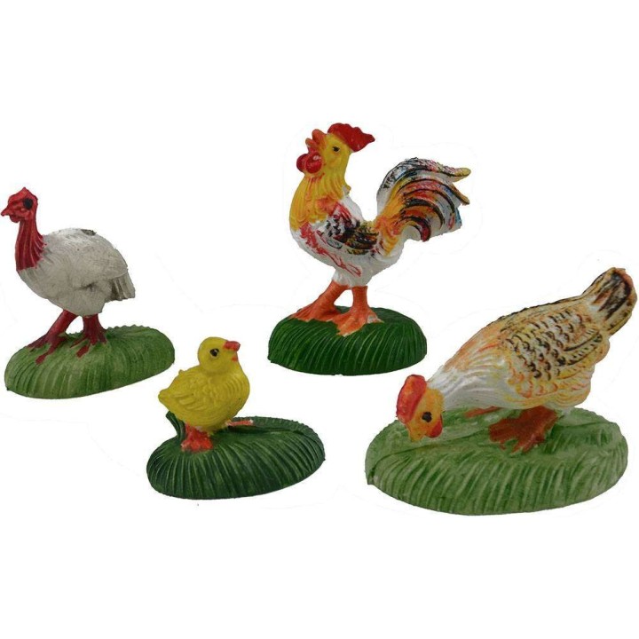 Set 4 animali da cortile in pvc