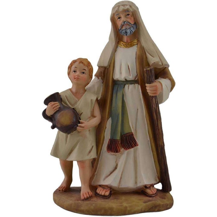15 cm Uomo con bambino in resina