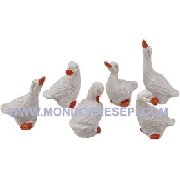 Set 6 oche in resina 2-2,5 cm presepe