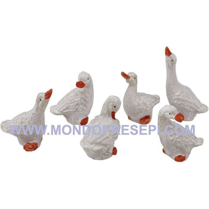 Set 6 oche in resina 2-2,5 cm presepe