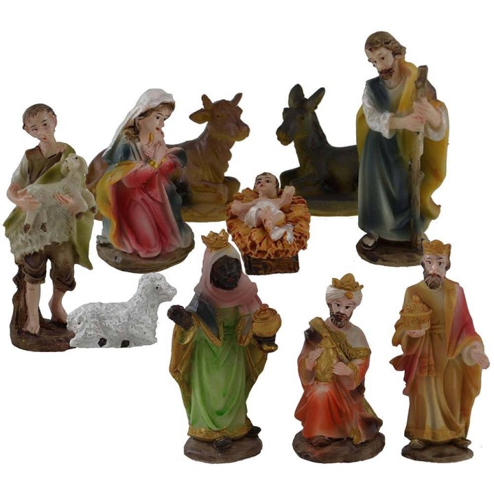 Set 10 figure 8 cm Natività, Re magi, Pastore e Pecora
