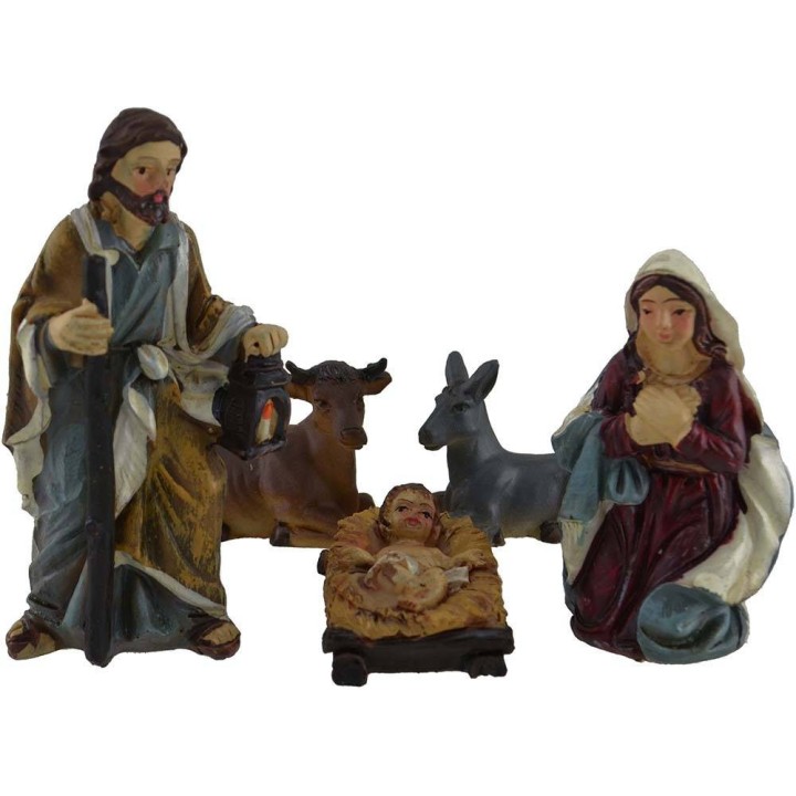 Conjunto de 11 figuras de 9 cm de un Belén, Reyes Magos, ángel