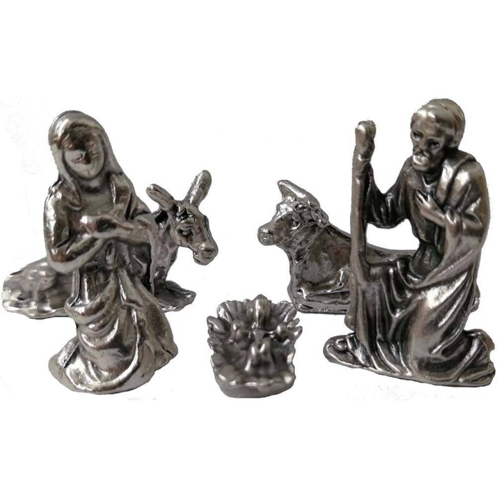 Natividad en metal de 2,7 cm 5 figuras