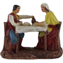 Uomo e donna al tavolo 8 cm in resina