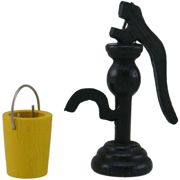 Fontana a colonna con secchio presepe