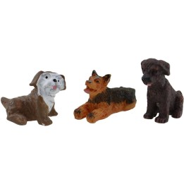 Set 3 cani in resina