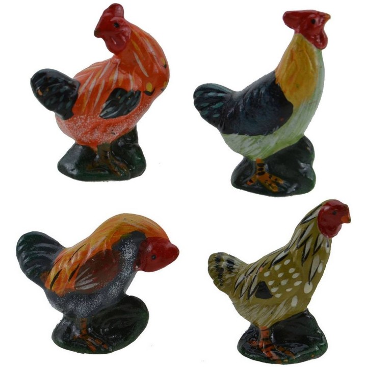 Conjunto de 4 gallinas de 4,5 cm