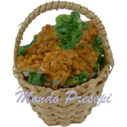 Cesta de mimbre con uvas blancas ø 2,5 cm