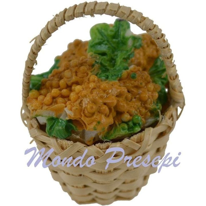 Cesta de mimbre con uvas blancas ø 2,5 cm