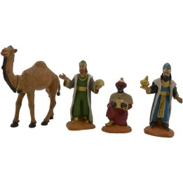 Conjunto de 3 Reyes Magos de 8 cm y camello Oliver
