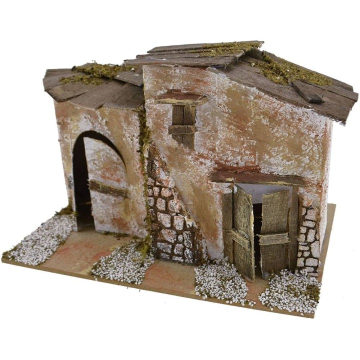 Casa rustica per presepe cm 20x14x13 h.