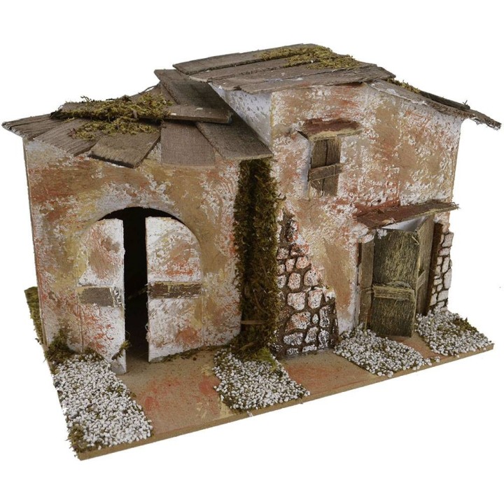 Casa rustica per presepe cm 20x14x13 h.