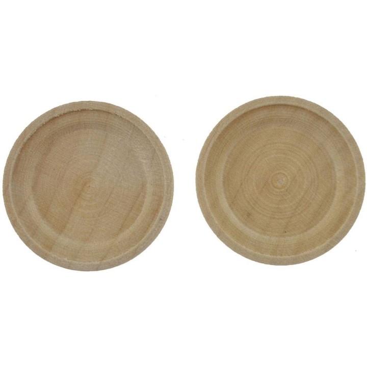 Set of 2 wooden plates ø 3 cm