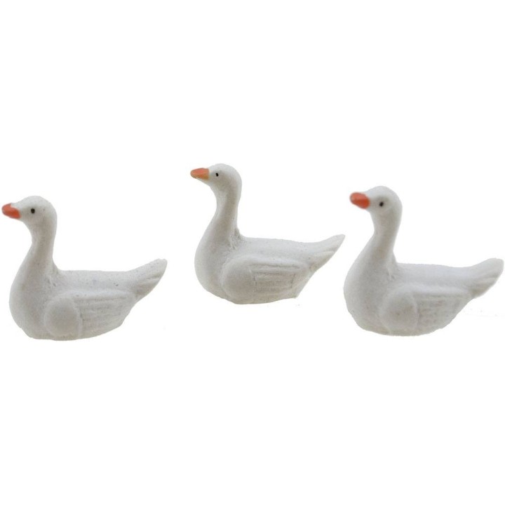 Conjunto de 3 cisnes de resina de 2,2 cm
