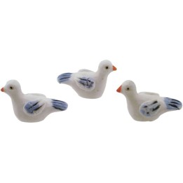 Conjunto de 3 palomas de resina de 2,5 cm animales para belén.