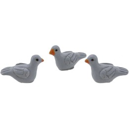 Set 3 colombe grige 2,5 cm