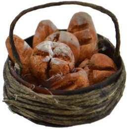 Cesto con pane ø 2,5 cm minuterie per presepe