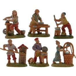 Set 6 artigiani presepe 4 cm