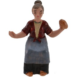 Seated woman with bread 7 cm