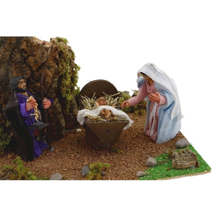 Natività cm 8 in movimento cm 20x18x12 h.