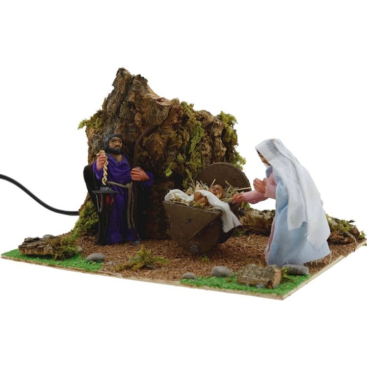 Natività cm 8 in movimento cm 20x18x12 h.