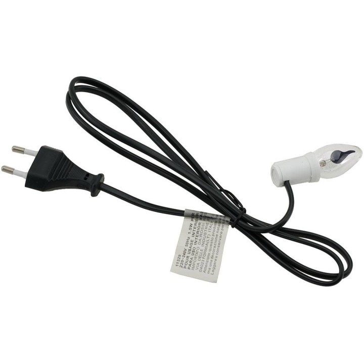 Portalámparas con cable y luz efecto fuego E12 para belén