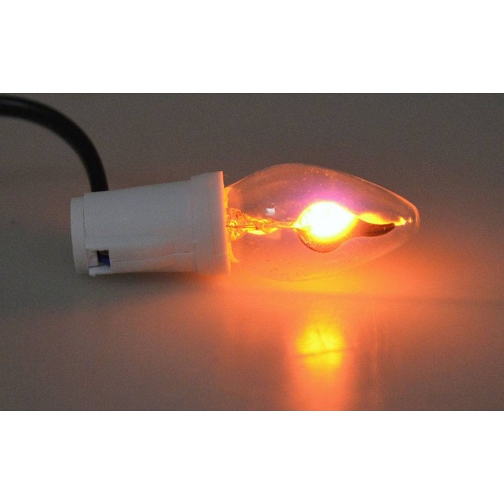Portalámparas con cable y luz efecto fuego E12 para belén