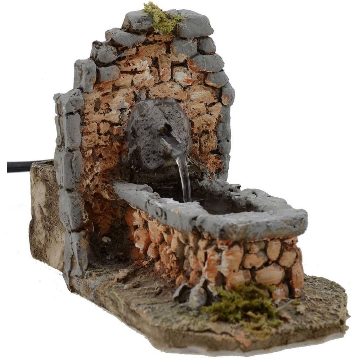 Fontana per presepe in resina funzionante cm 16x8x11 h.