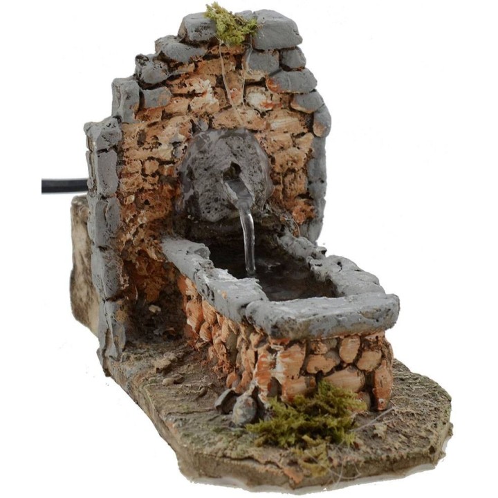 Fontana per presepe in resina funzionante cm 16x8x11 h.