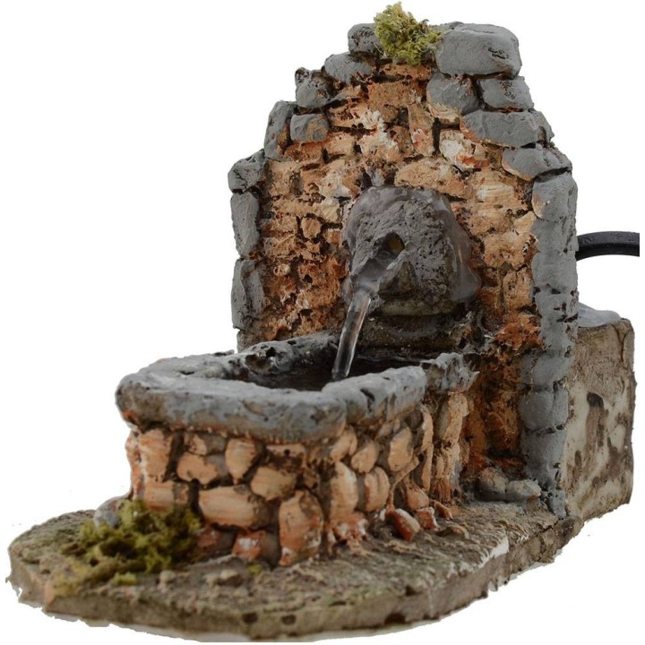 Fontana per presepe in resina funzionante cm 16x8x11 h.