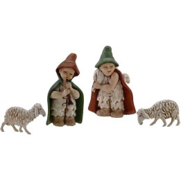 Juego de 2 estatuas y 2 ovejas para belén infantil 7 cm Landi