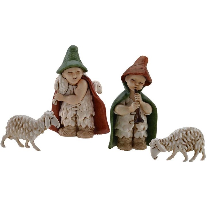 Set 2 statue per presepe child 7 cm Landi Moranduzzo