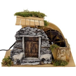 A functioning water mill for presepe cm 32x17x20 h.