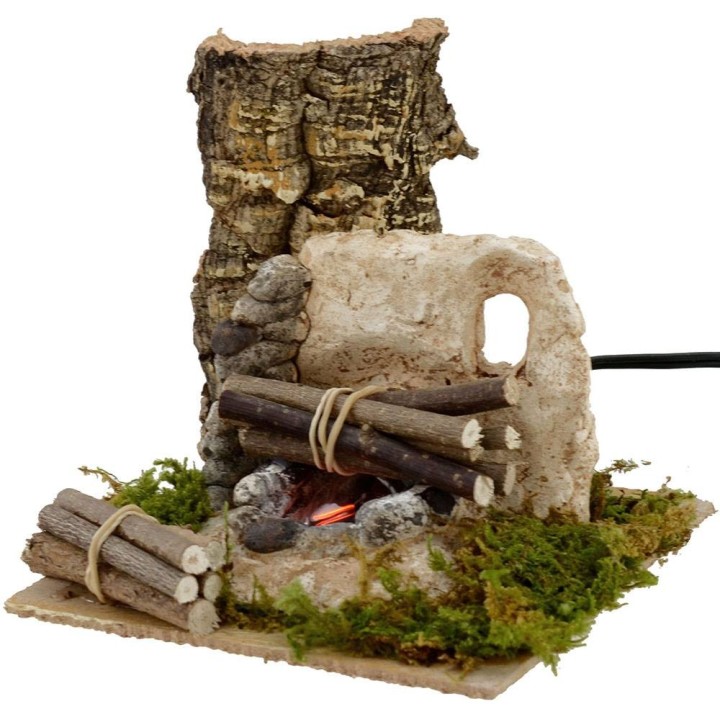 Fire for presepe working with wood cm 15x15x14 h.