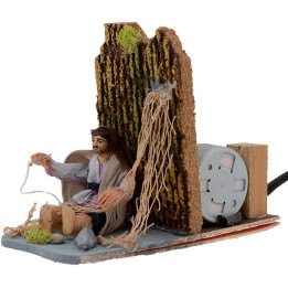 Cucitore di rete 8 cm in movimento presepe cm 14x7x10 h.