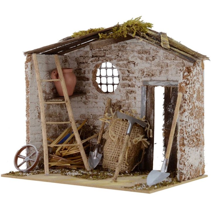 Ripostiglio attrezzi per presepe cm 20x14x18 h.