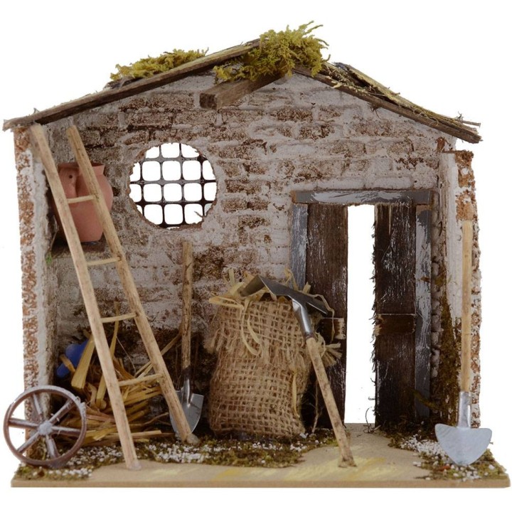 Ripostiglio attrezzi per presepe cm 20x14x18 h.