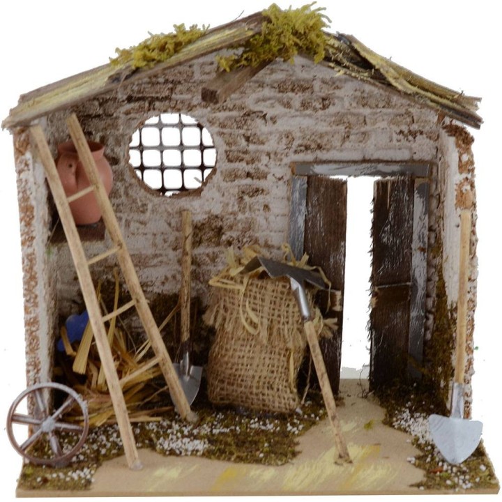 Ripostiglio attrezzi per presepe cm 20x14x18 h.