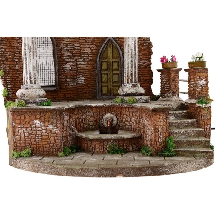 Tempio con fontana funzionante cm 41x30x56 h.