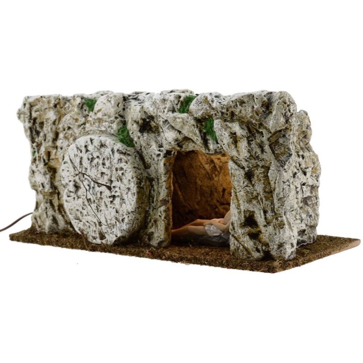 Sepolcro in resina illuminato con Gesù morto 9 cm Statue