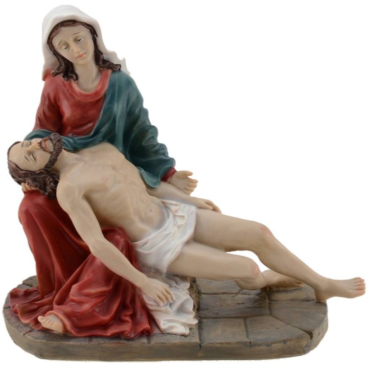Pietà Madonna con tra le braccia Gesù morto 20 cm