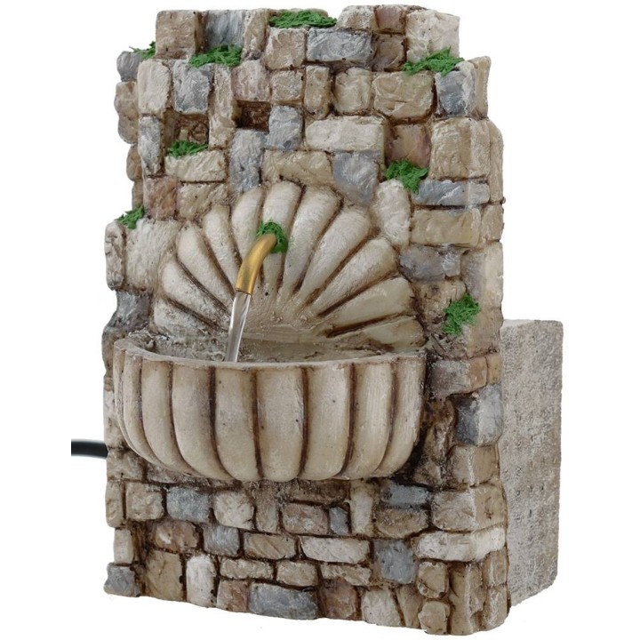 Fuente de pesebre colgante en resina con bomba de 10x6,5x14 cm