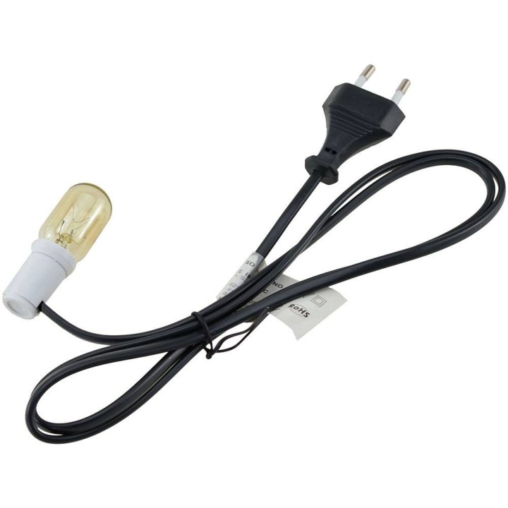 Portalampada con luce 10w bianco caldo E12-220v completo di